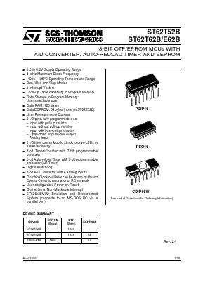 ST6252BB1 Datasheet PDF STMicroelectronics