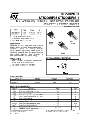 B200NF03 Datasheet PDF STMicroelectronics