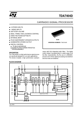 TDA7404D Datasheet PDF STMicroelectronics