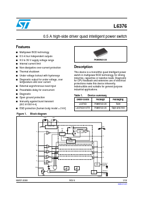 L6376 Datasheet PDF STMicroelectronics