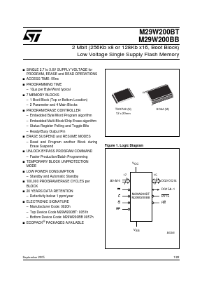 M29W200BB55N6F Datasheet PDF STMicroelectronics