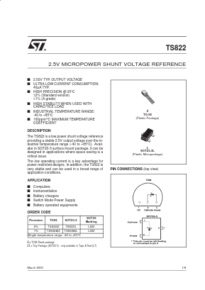 TS822ILT Datasheet PDF STMicroelectronics