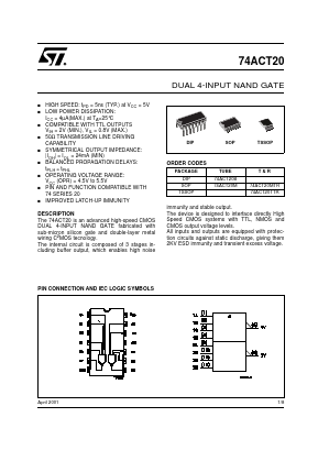 74ACT20B Datasheet PDF STMicroelectronics