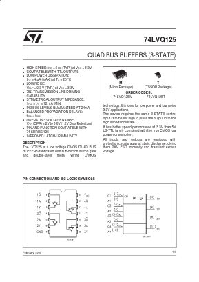 74LVQ125T Datasheet PDF STMicroelectronics