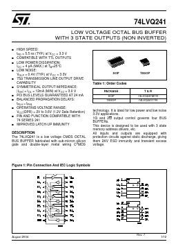 74LVQ241MTR Datasheet PDF STMicroelectronics