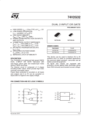 74V2G32 Datasheet PDF STMicroelectronics