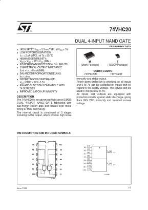 74VHC20T Datasheet PDF STMicroelectronics