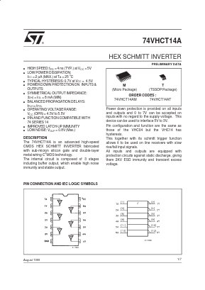 74VHCT14 Datasheet PDF STMicroelectronics
