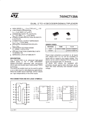 74VHCT139A Datasheet PDF STMicroelectronics