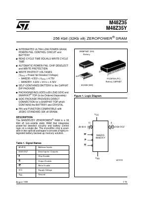 M48Z35-70PC1TR Datasheet PDF STMicroelectronics