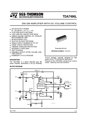 TDA7496L Datasheet PDF STMicroelectronics