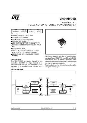VNS1NV04D Datasheet PDF STMicroelectronics