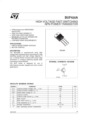 BUF420A Datasheet PDF STMicroelectronics