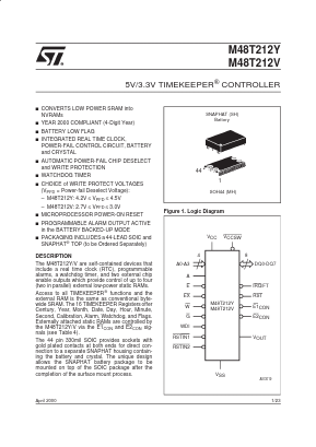 M48T212V-85MH1 Datasheet PDF STMicroelectronics