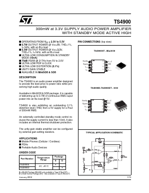 TS4900IDT Datasheet PDF STMicroelectronics