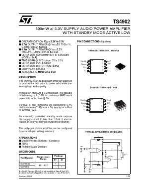 TS4902 Datasheet PDF STMicroelectronics