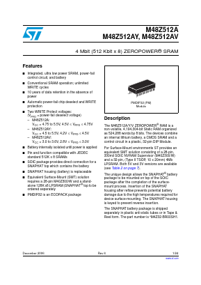 M48Z512AV-85PM6 Datasheet PDF STMicroelectronics