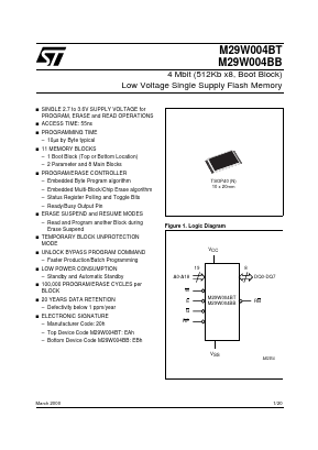 M29W004 Datasheet PDF STMicroelectronics