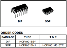 HCF4001BM1 Datasheet PDF STMicroelectronics