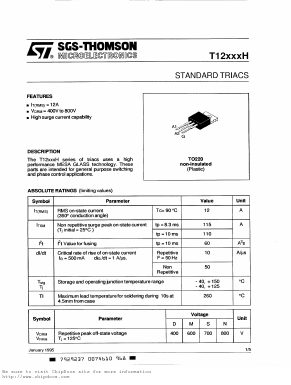 T1210SH Datasheet PDF STMicroelectronics