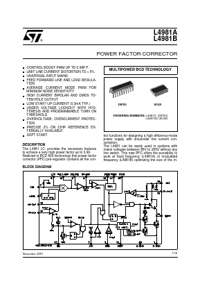 L4981BD013TR Datasheet PDF STMicroelectronics