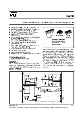 L6228DTR Datasheet PDF STMicroelectronics