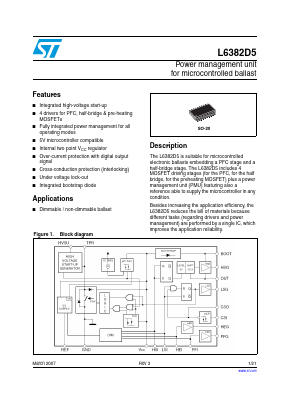 L6382D5TR Datasheet PDF STMicroelectronics