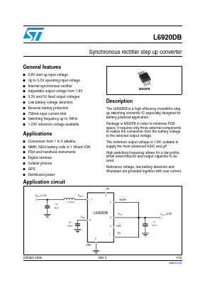 L6920DBTR Datasheet PDF STMicroelectronics