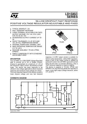 LD1585CV25 Datasheet PDF STMicroelectronics