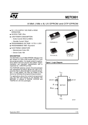 M27C801-100F6X Datasheet PDF STMicroelectronics