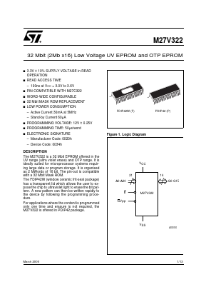 M27V322-100F6 Datasheet PDF STMicroelectronics