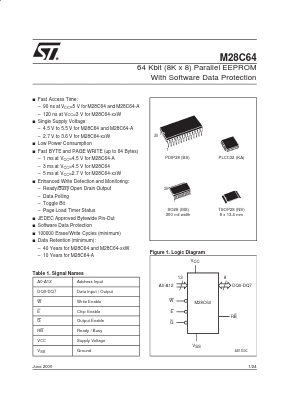 M28C64-12KA6 Datasheet PDF STMicroelectronics