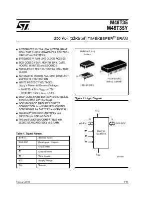 M48T35-70PC1 Datasheet PDF STMicroelectronics