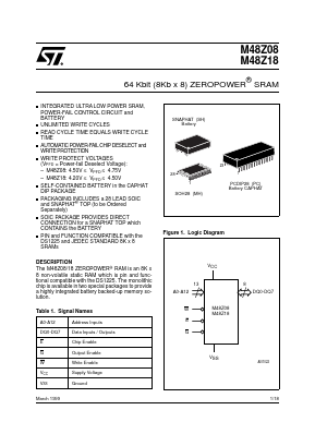 M48Z08-150PC1 Datasheet PDF STMicroelectronics
