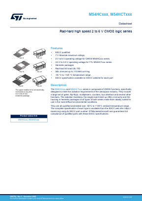 M54HC273DT Datasheet PDF STMicroelectronics