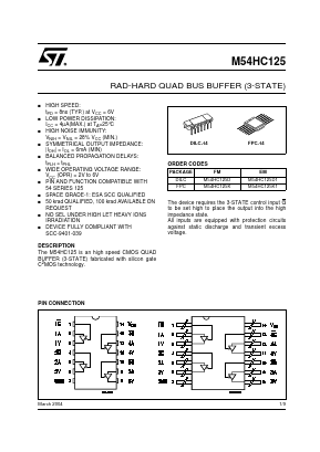 M54HC125D1 Datasheet PDF STMicroelectronics