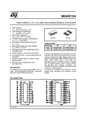 M54HC154D1 Datasheet PDF STMicroelectronics