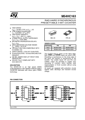 M54HC163D1 Datasheet PDF STMicroelectronics