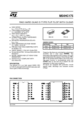 M54HC175D1 Datasheet PDF STMicroelectronics
