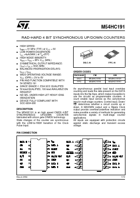 M54HC191D1 Datasheet PDF STMicroelectronics