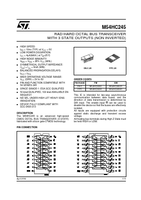 M54HC245D1 Datasheet PDF STMicroelectronics
