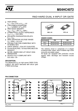 M54HC4072K1 Datasheet PDF STMicroelectronics