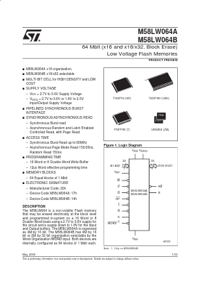 M58LW064 Datasheet PDF STMicroelectronics