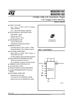 M59DR016D Datasheet PDF STMicroelectronics