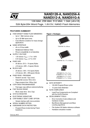 NAND01GR3A2AV6E Datasheet PDF STMicroelectronics