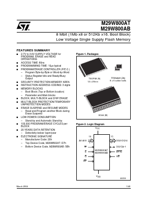M29W800AT100N5 Datasheet PDF STMicroelectronics