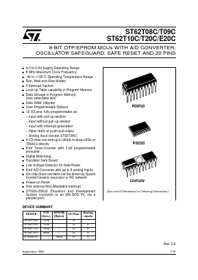 ST6208CB6/XXX Datasheet PDF STMicroelectronics