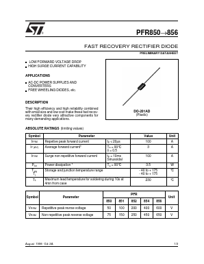 PFR853 Datasheet PDF STMicroelectronics