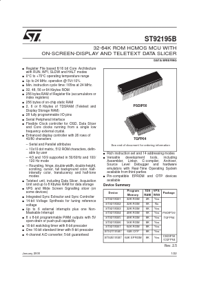 ST92195B1 Datasheet PDF STMicroelectronics