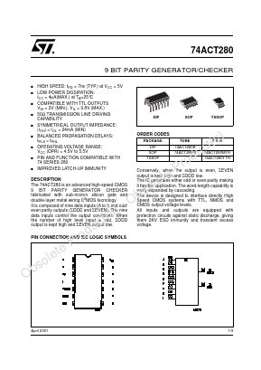 74ACT280 Datasheet PDF STMicroelectronics
